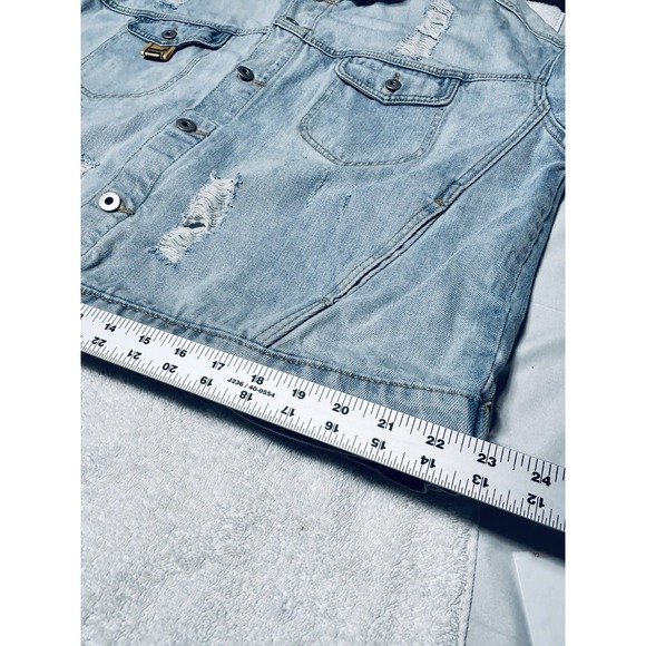 Grateful State Of Mind Men's Distressed Denim Jacket Size Large - Picture 12 of 13